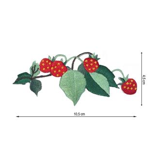 Parche termo bordado 105x45mm Rama fresas