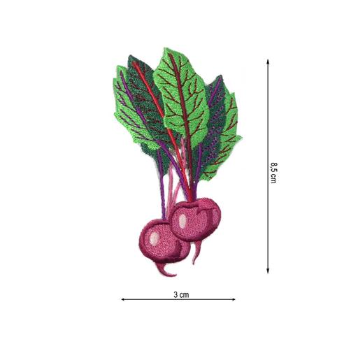 Parche termo bordado 30x85mm Remolacha