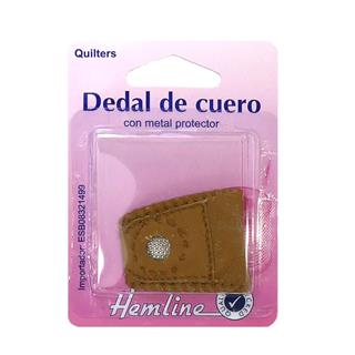 Dedal de cuero con metal protector