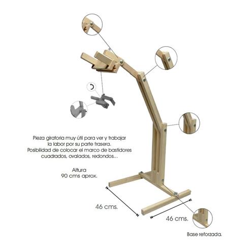 Bastidor de pie para bordar multiarticulado