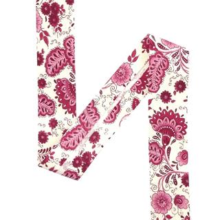 Cinta al bies diseño floral 30mm. Varios colores