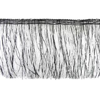 Fleco de rayon con lentejuela negro y blanco. 12cm