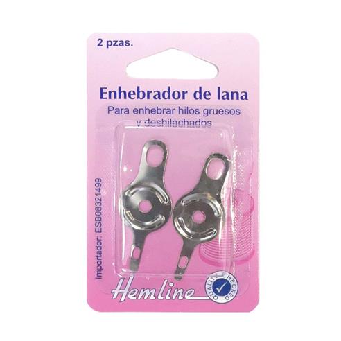 Enhebrador para lana metálico. 2 unidades