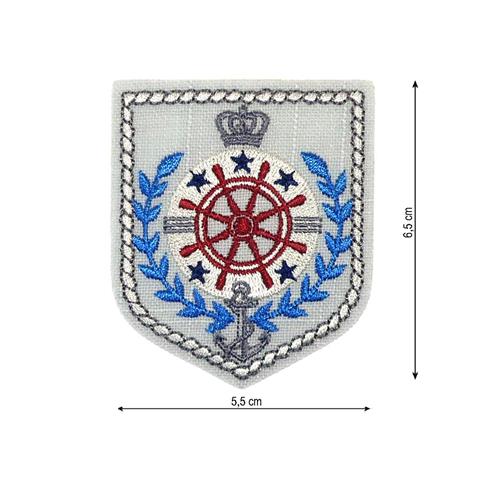 Parche termoadhesivo 55x65mm bordado escudo naval