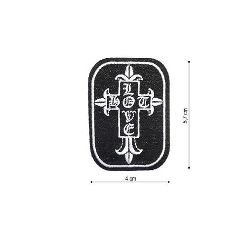 Parche termoadhesivo 40x57mm bordado Cruz