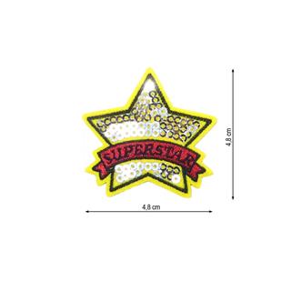 Parche termoadhesivo 48x48mm bordado Estrella lentejuelas