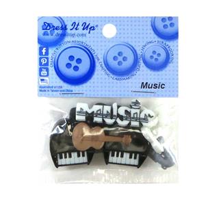 Kit 10 botones forma de elementos musicales