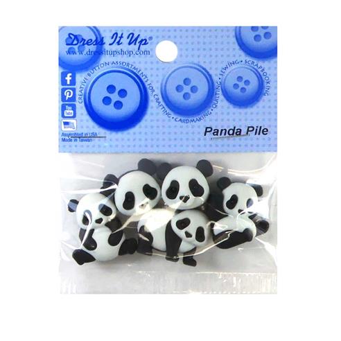 Kit 5 botones forma de oso panda