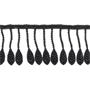 Fleco de guipur negro 65mm. Hojas