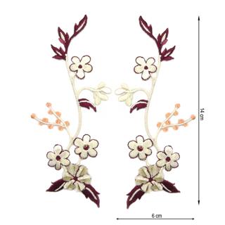 Aplicación termo pareja flores maril y granate