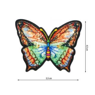 Parche termo mariposa lentejuelas 55x45mm