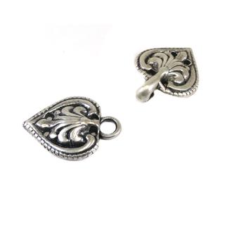 Broche metálico para chaqueta 5cm plata. Hojas