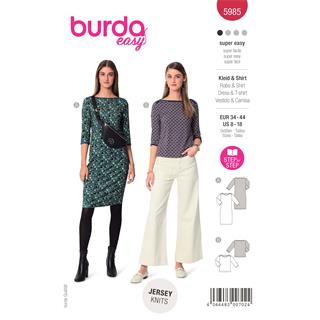 Patrón para camisa y vestido mujer con media manga 5985