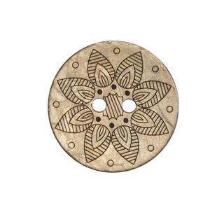 Botón de coco diseño flor mahorí 44mm