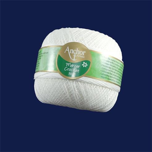 Ovillo para crochet blanco 0002 Anchor 50gr. Múltiples grosores