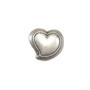 Botón metálico en forma de corazón plata vieja. Varios tamaños