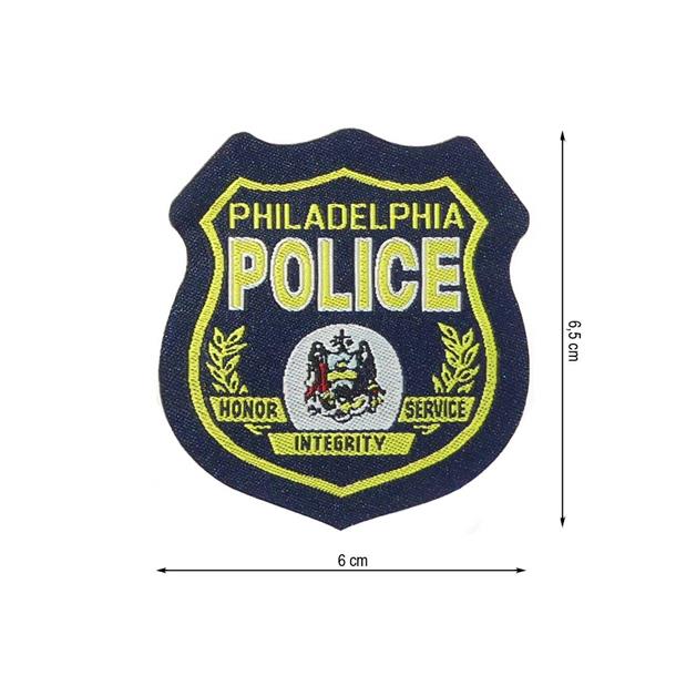 Parche termo 60x65mm tejido Philadelphia Police