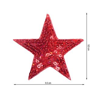 Aplicación termoadhesiva estrella lentejuelas 95x95mm