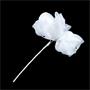 Ramo de flores de organza con strass. Crudo y blanco