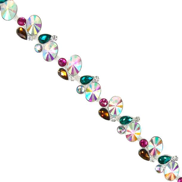 Galón de cristal multicolor con formas ovales 2cm