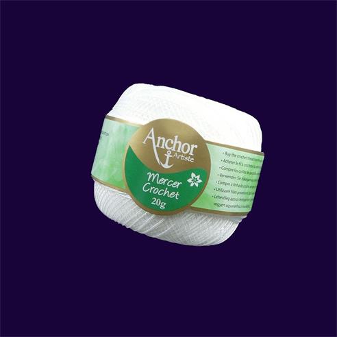 Ovillo para crochet blanco 0001 Anchor 20gr. Grosor nº30