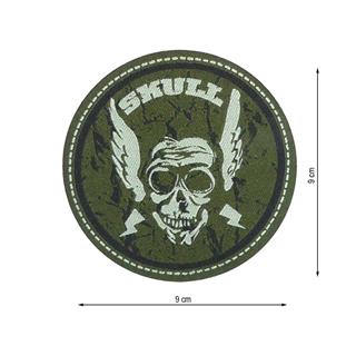 Parche termo 90x90mm bordado Skull Calavera