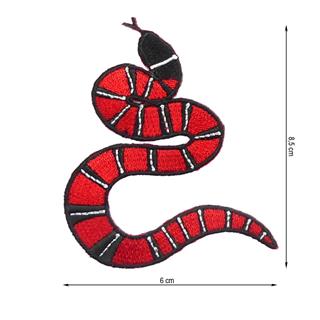 Parche termo 60x85mm bordado Serpiente roja
