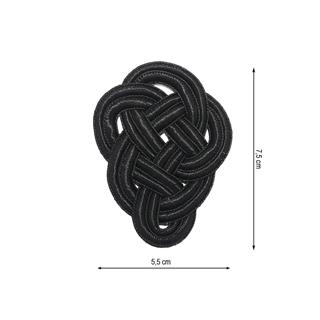 Aplicación soutache trenzado en negro. Lágrima