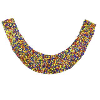 Cuello étnico de rocalla multicolor. 27x17cm