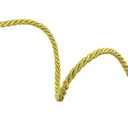 Cordón trenzado dorado de 6mm