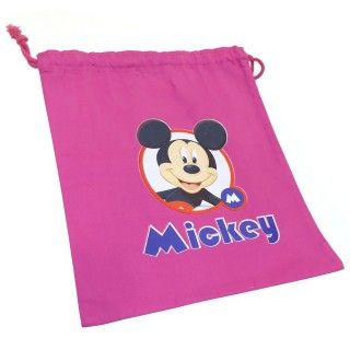 Bolsa para merienda Mickey Disney. Fuxia