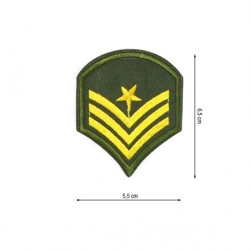 Parche termo 55x65mm bordado galón militar