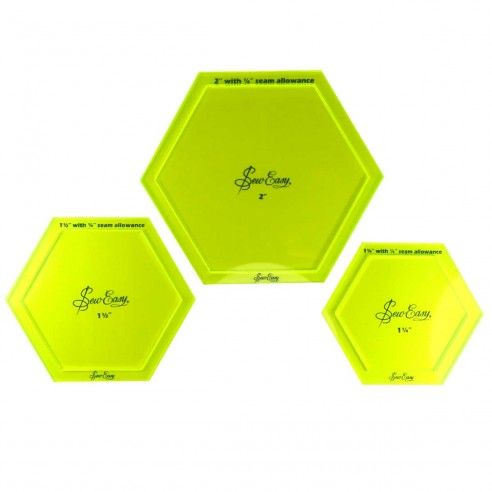 Set plantillas patchwork hexagonales. Grandes