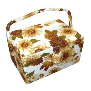 Costurero estampado flores otoño. 24x17x13cm