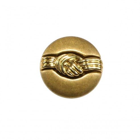 Botón de imitación metal nudo dorado. Varios tamaños
