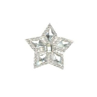 Aplicación termo strass y cristal estrella 4cm