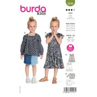 Patrón para vestido y blusa niña 2-7 años 9249