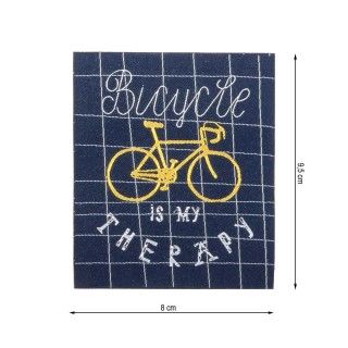 Parche termo Bicycle is my therapy 80x95mm
