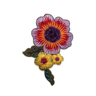 Parche termo 3 flores multicolor 7,5x11cm