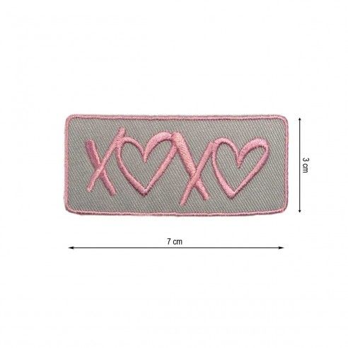 Parche termo xoxo corazones 7x3cm