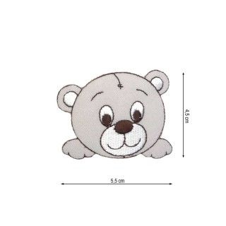 Parche termo bordado oso gris 55x45mm