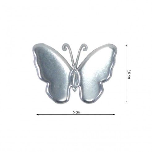 Parche termo mariposa metalizado relieve