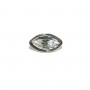 Botón de cristal ovalado con base plata