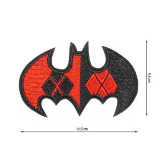 Parche termo bordado escudo Batman negro y rojo