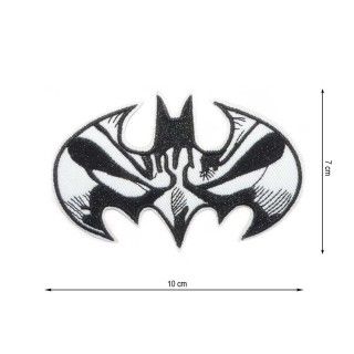 Parche termo bordado Batman escudo negro y blanco