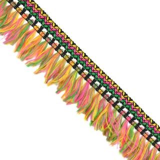 Fleco de borlas con galón multicolor 5cm
