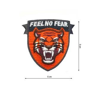 Parche termoadhesivo 60x60mm bordado No fear Tigre