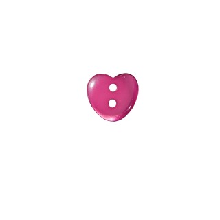 Botón nacarina corazón 2 agujeros. Varios tamaños y colores