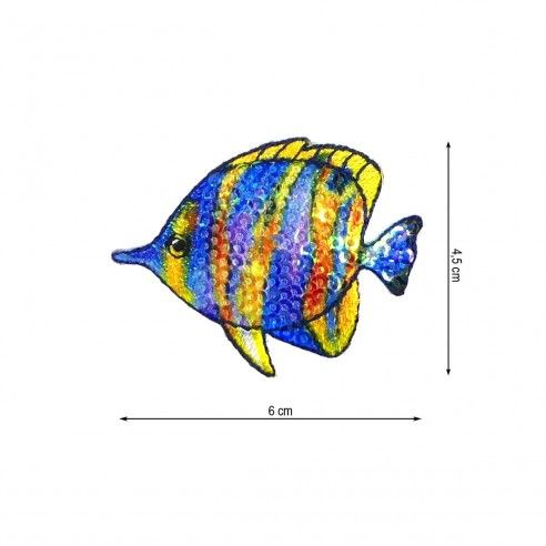 Parche termo pez ángel lentejuelas 60x45mm