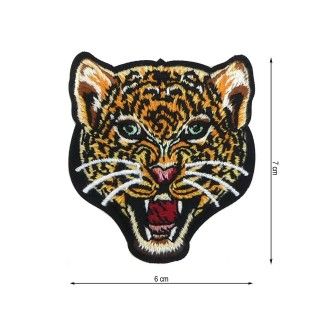 Parche termo 6x7cm bordado Cabeza jaguar
